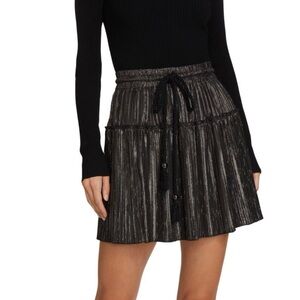 A.L.C. Black Metallic Mini Skirt